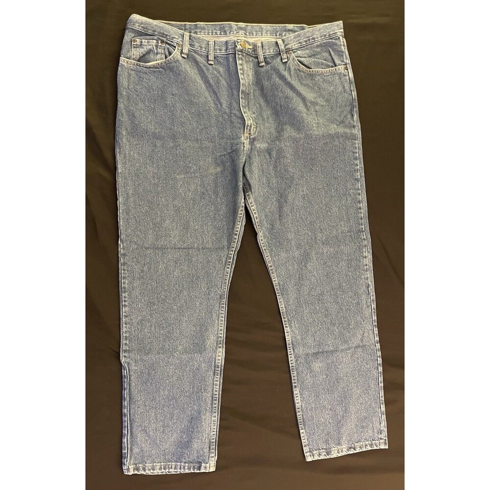 Wrangler Rugged Wear Jeans Mens 46x32 Relaxed Fit Blue Denim Work pants